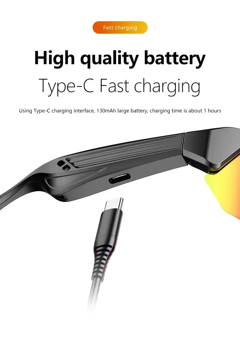 YJ006 Cycling Bluetooth Smart Glasses with Audio Call and Music Headset