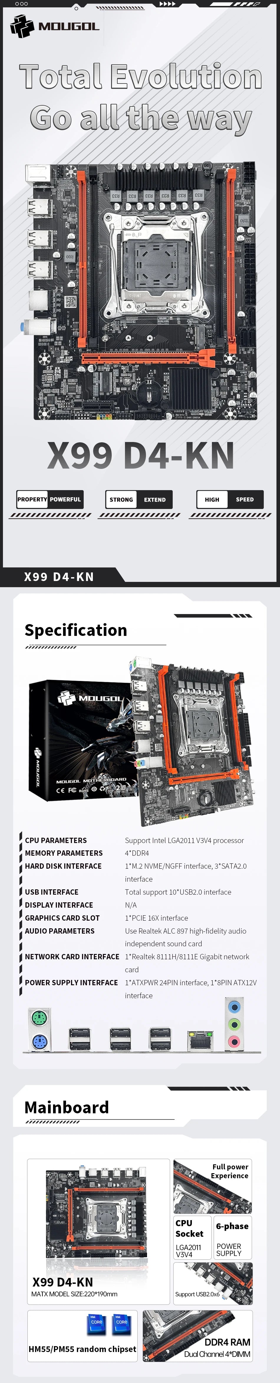 MOUGOL X99 Motherboard Set with Intel Xeon E5-2680 V4