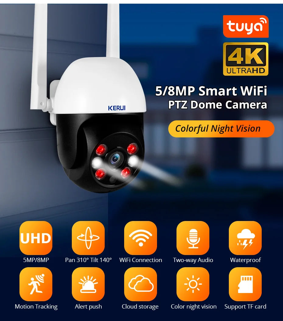 KERUI 4K Dual Lens PTZ WiFi Camera