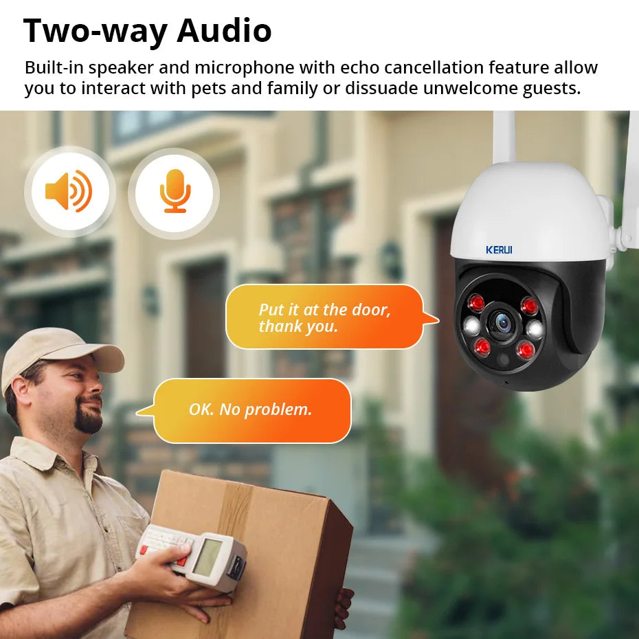 KERUI 4K Dual Lens PTZ WiFi Camera