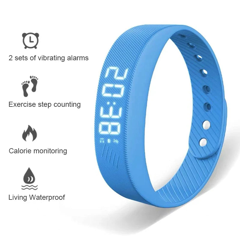 LED Smart Bracelet – Waterproof Fitness Band with Pedometer