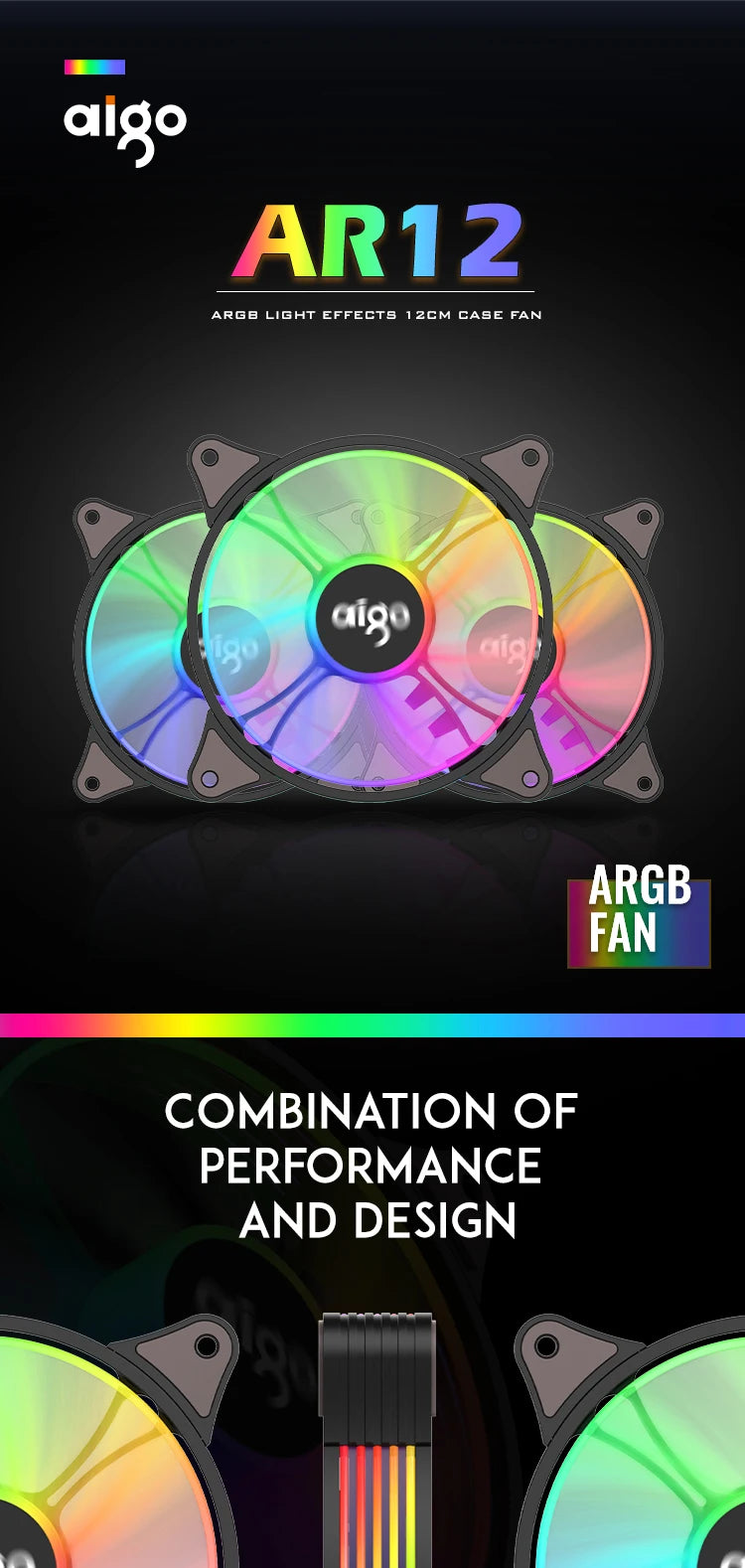 Aigo AR12 120mm ARGB PC Case Fan