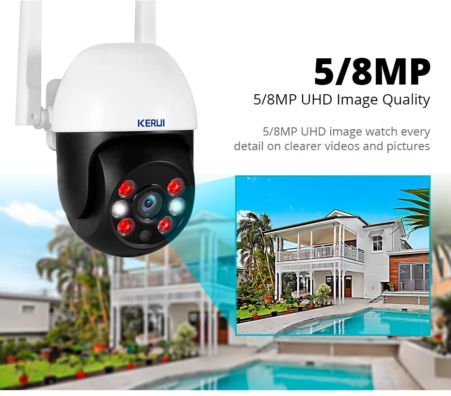 KERUI 4K Dual Lens PTZ WiFi Camera