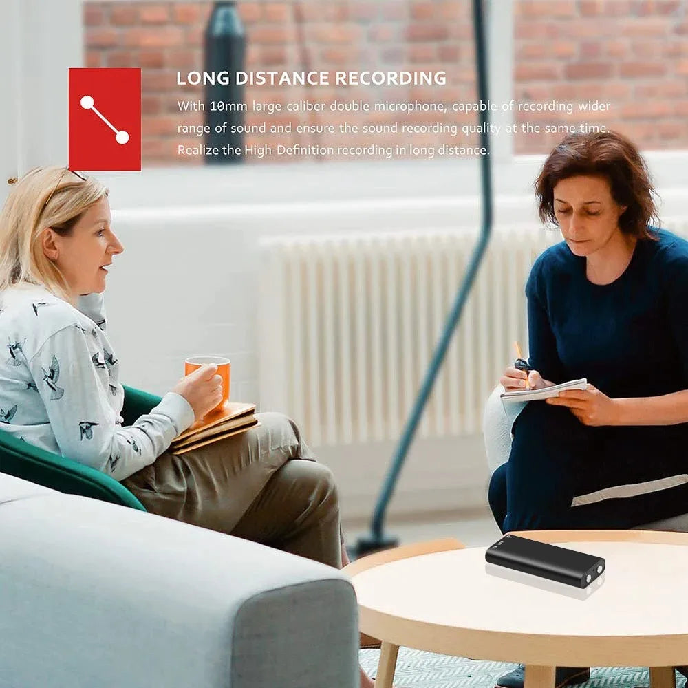 3-in-1 Digital Voice Recorder & MP3 Player – 192Kbps Mini Audio Recorder