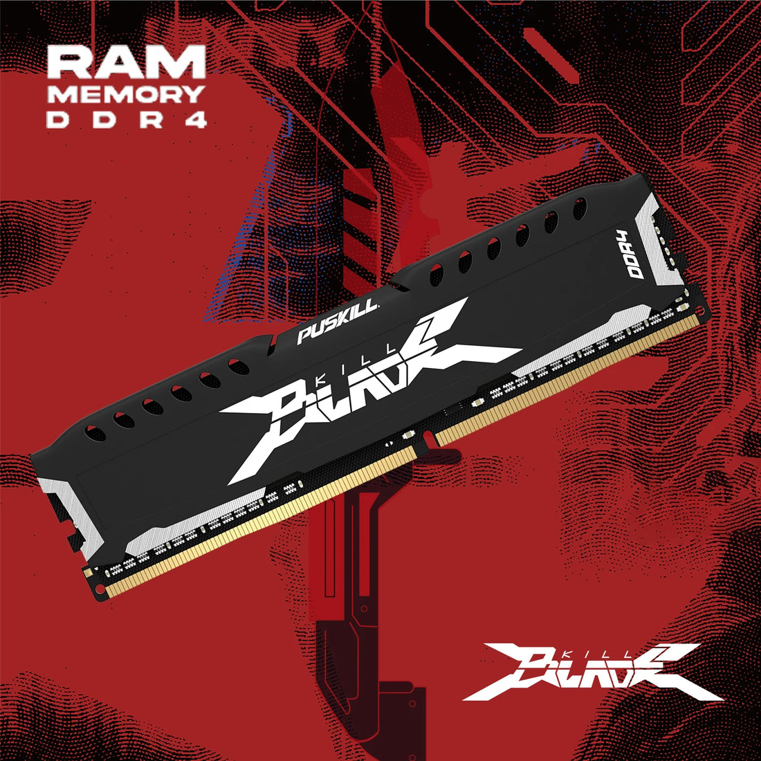 PUSKILL DDR4 Desktop RAM 8GB/16GB 2666MHz–3200MHz UDIMM with Heat Spreader