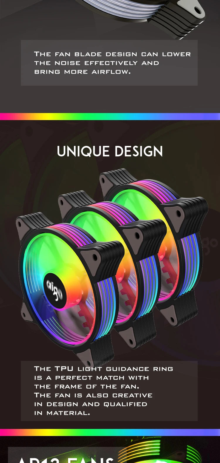 Aigo AR12 120mm ARGB PC Case Fan