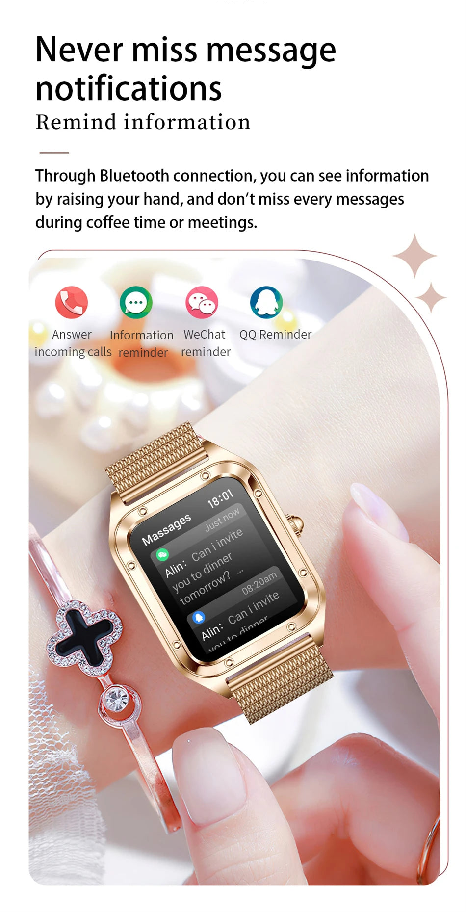 LIGE Women’s Smart Watch – Fashion Bracelet