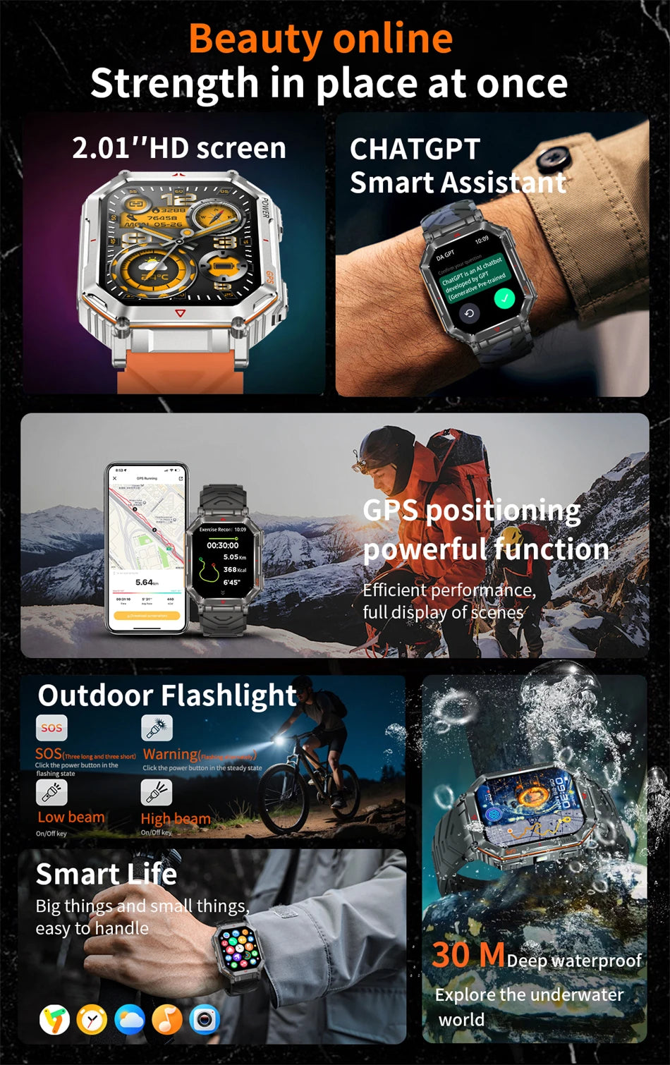 LIGE Men’s Outdoor Smart Watch