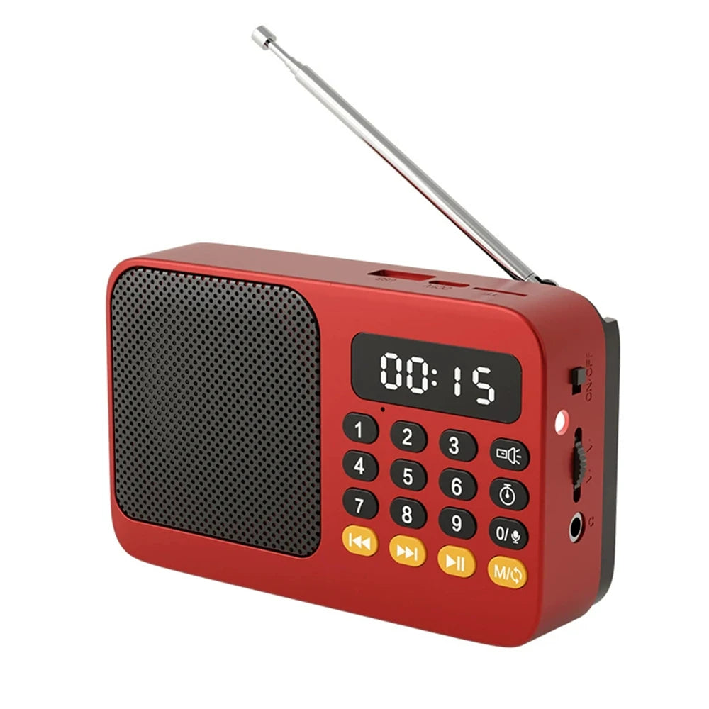 Portable Digital FM Radio Music Player with USB/TF Support and LED Display