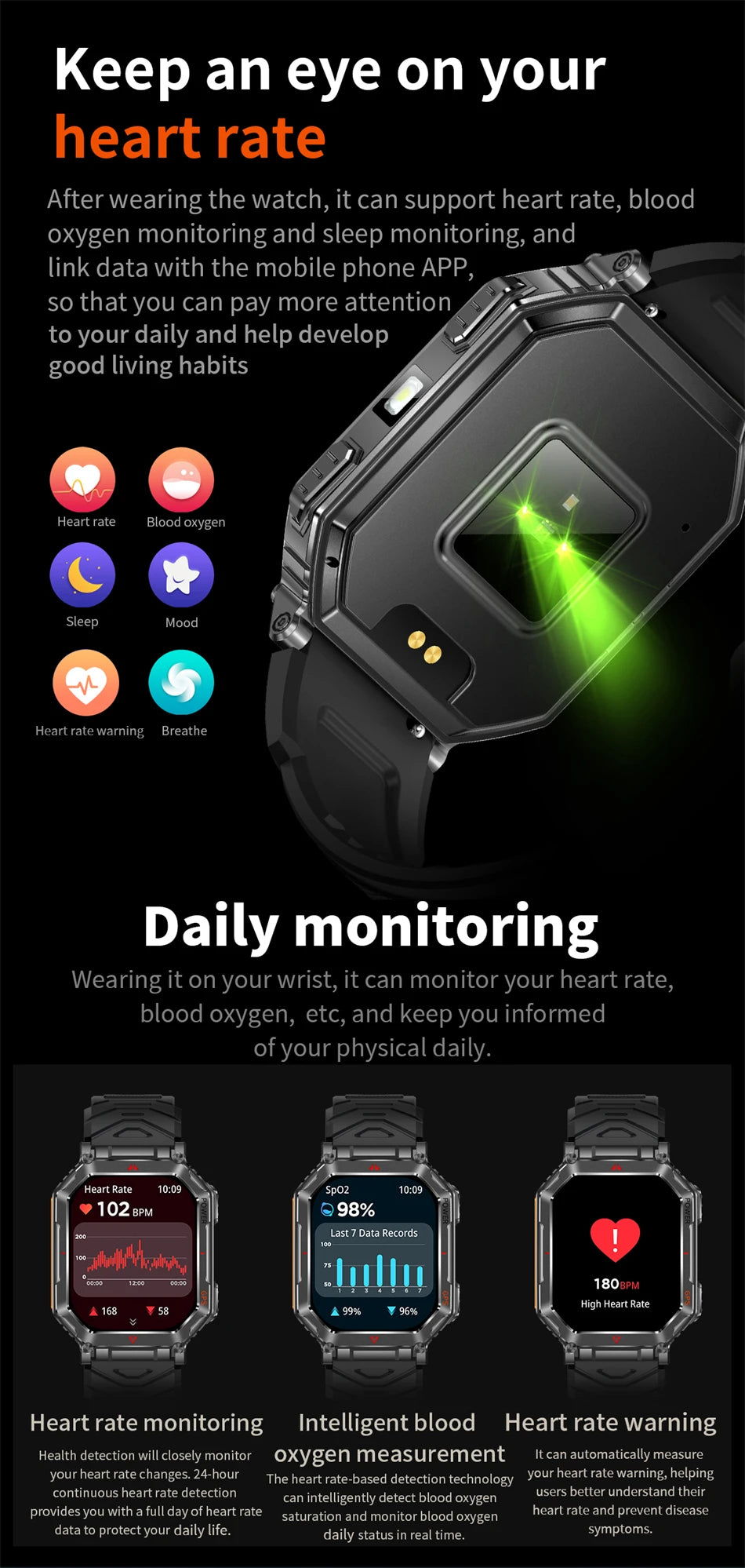 LIGE Men’s Outdoor Smart Watch