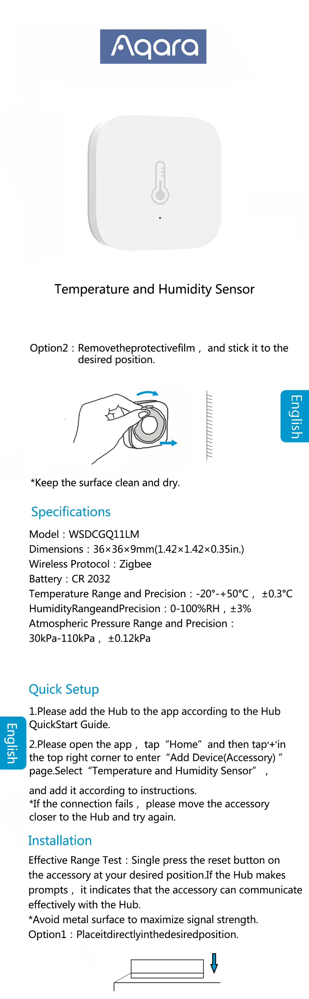 Aqara Zigbee Temp & Humidity Sensor