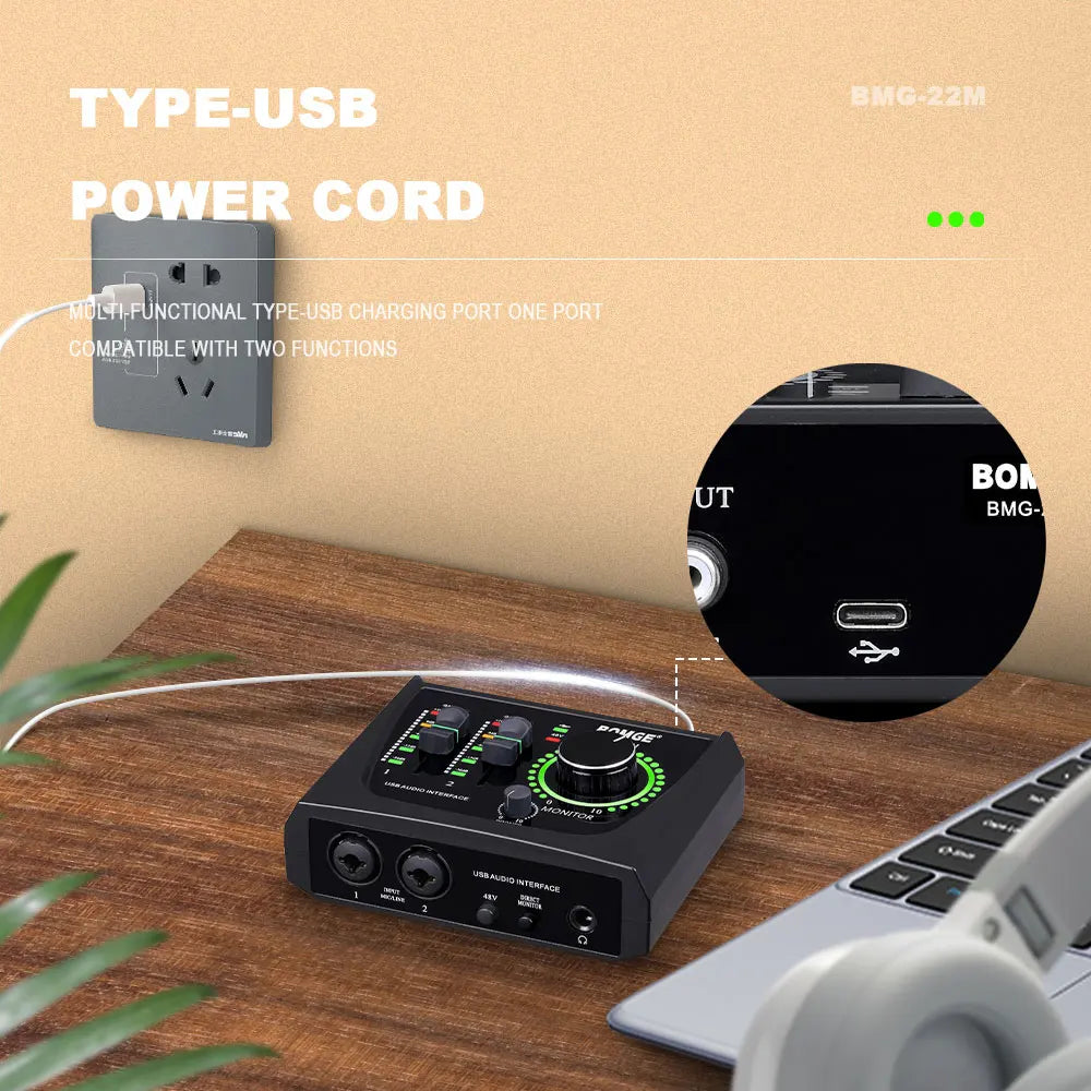 BOMGE Mini 2-Channel USB Audio Interface