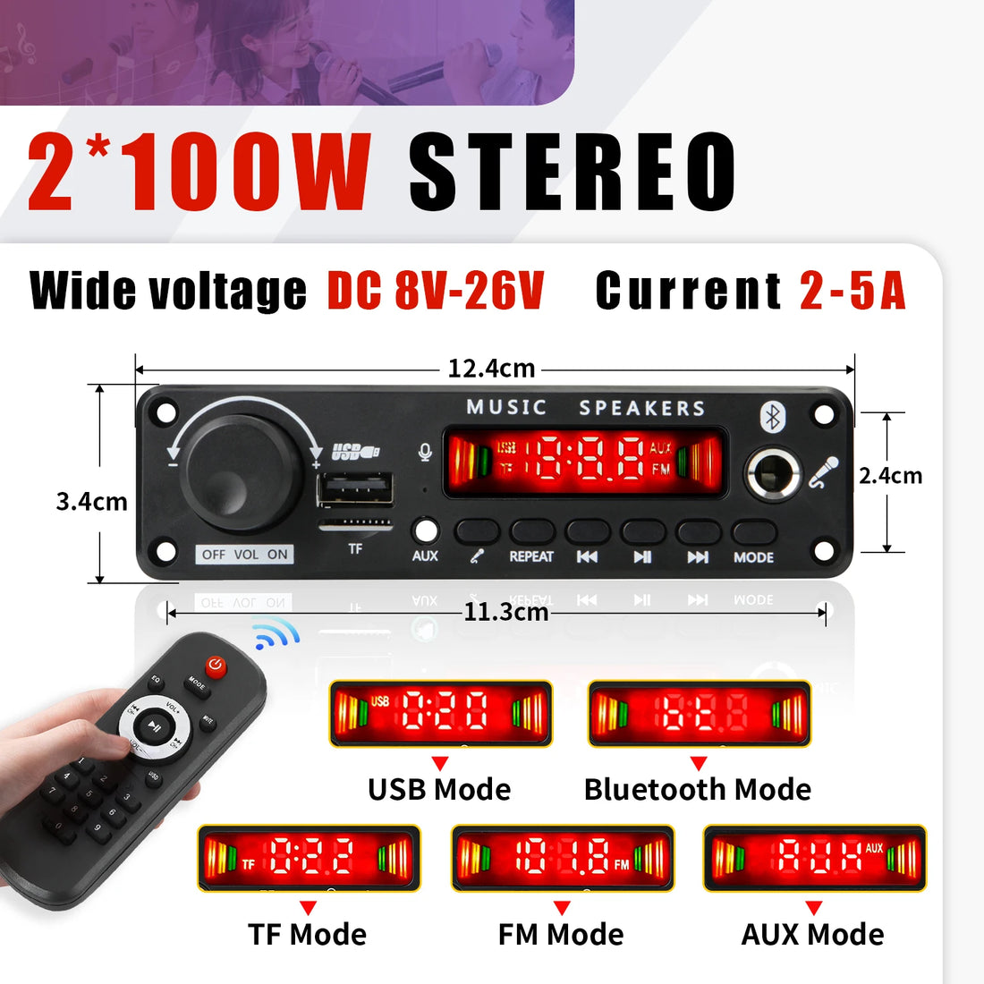 200W Bluetooth Audio Amplifier Board