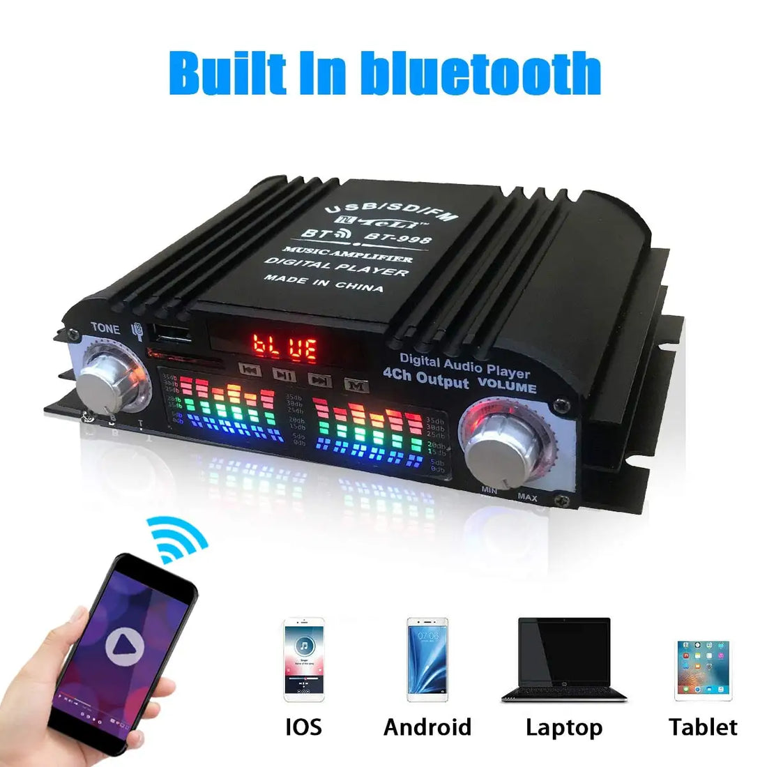 1600W 4-Channel HiFi Digital Audio Amplifier