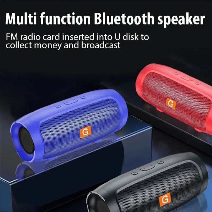 Portable Bluetooth Subwoofer Speaker with FM Radio and Waterproof Design