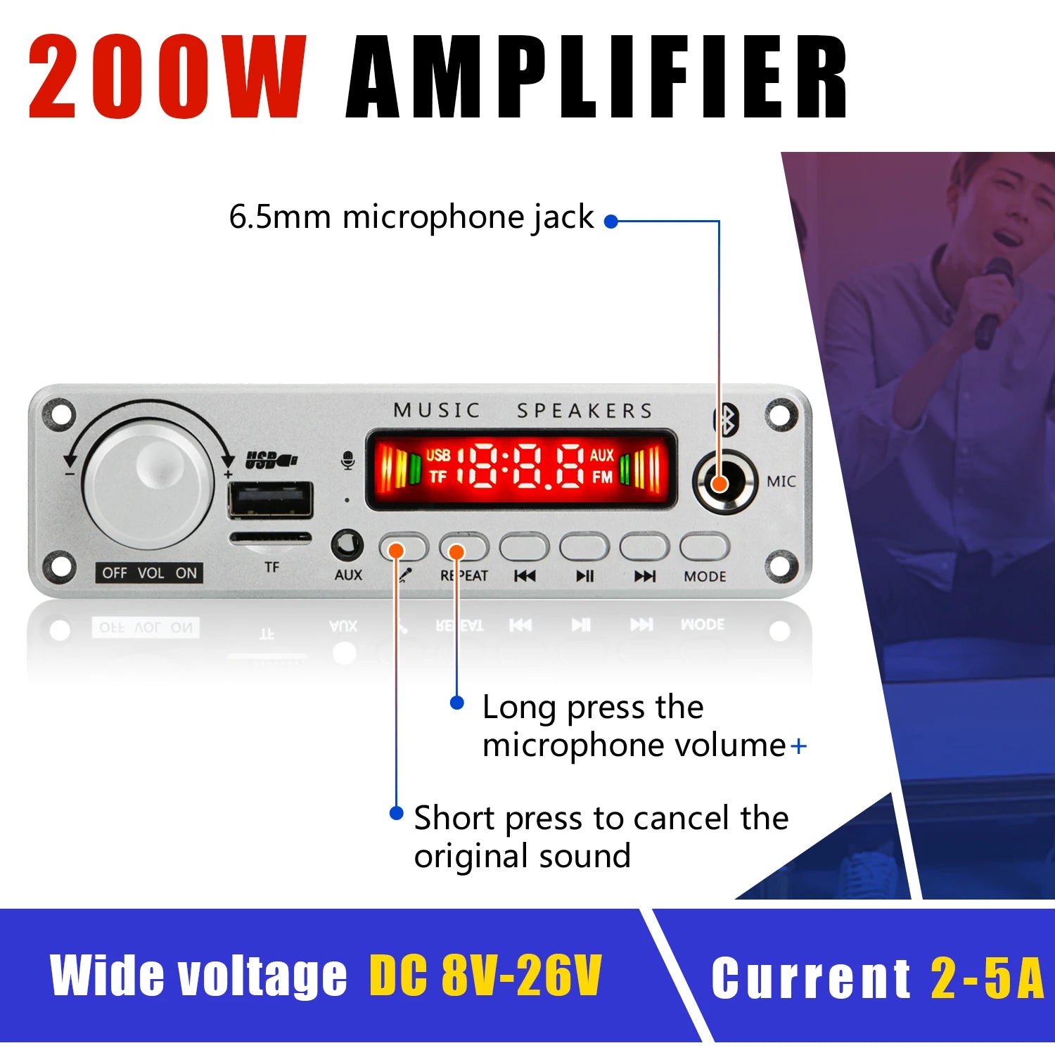 200W Bluetooth Audio Amplifier Board