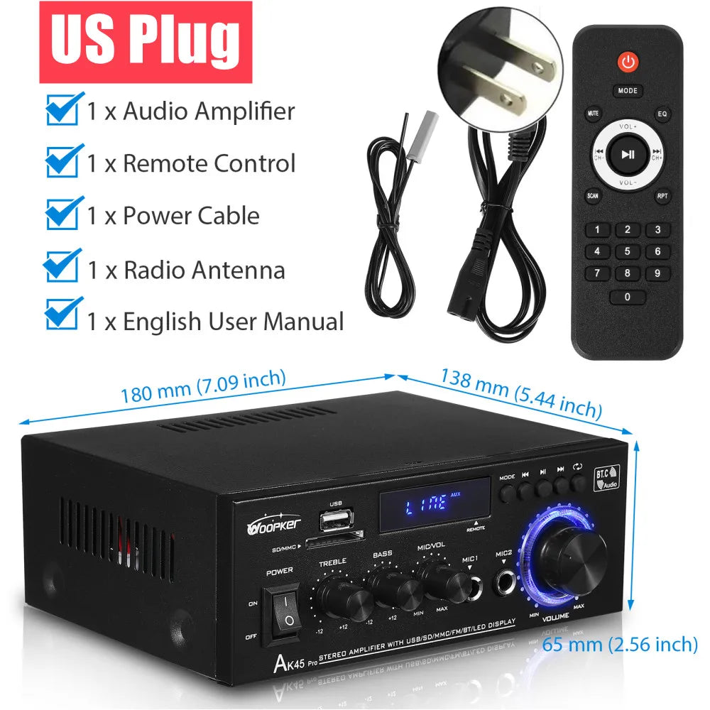 Woopker AK Series Digital Bluetooth Amplifier