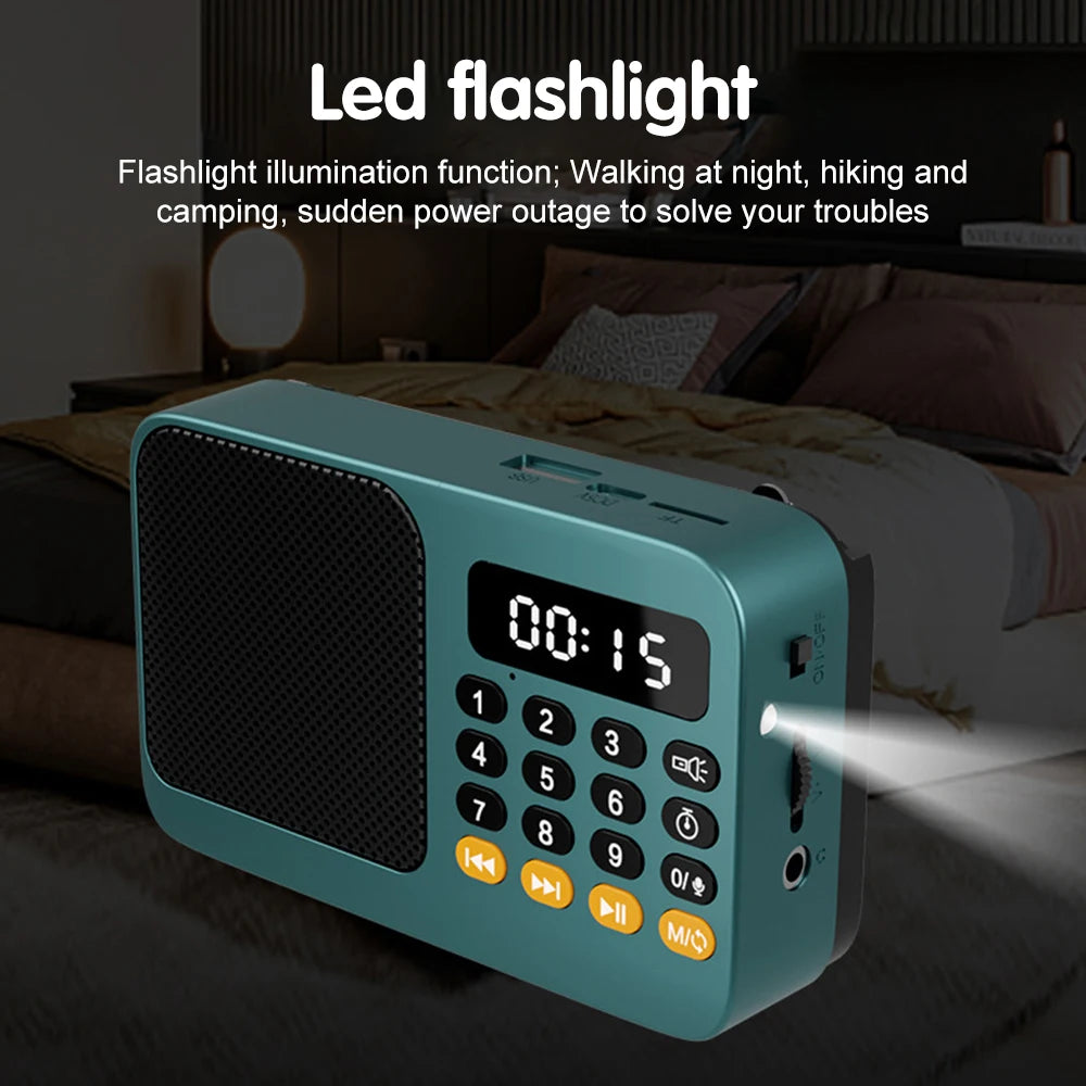 Portable Digital FM Radio Music Player with USB/TF Support and LED Display