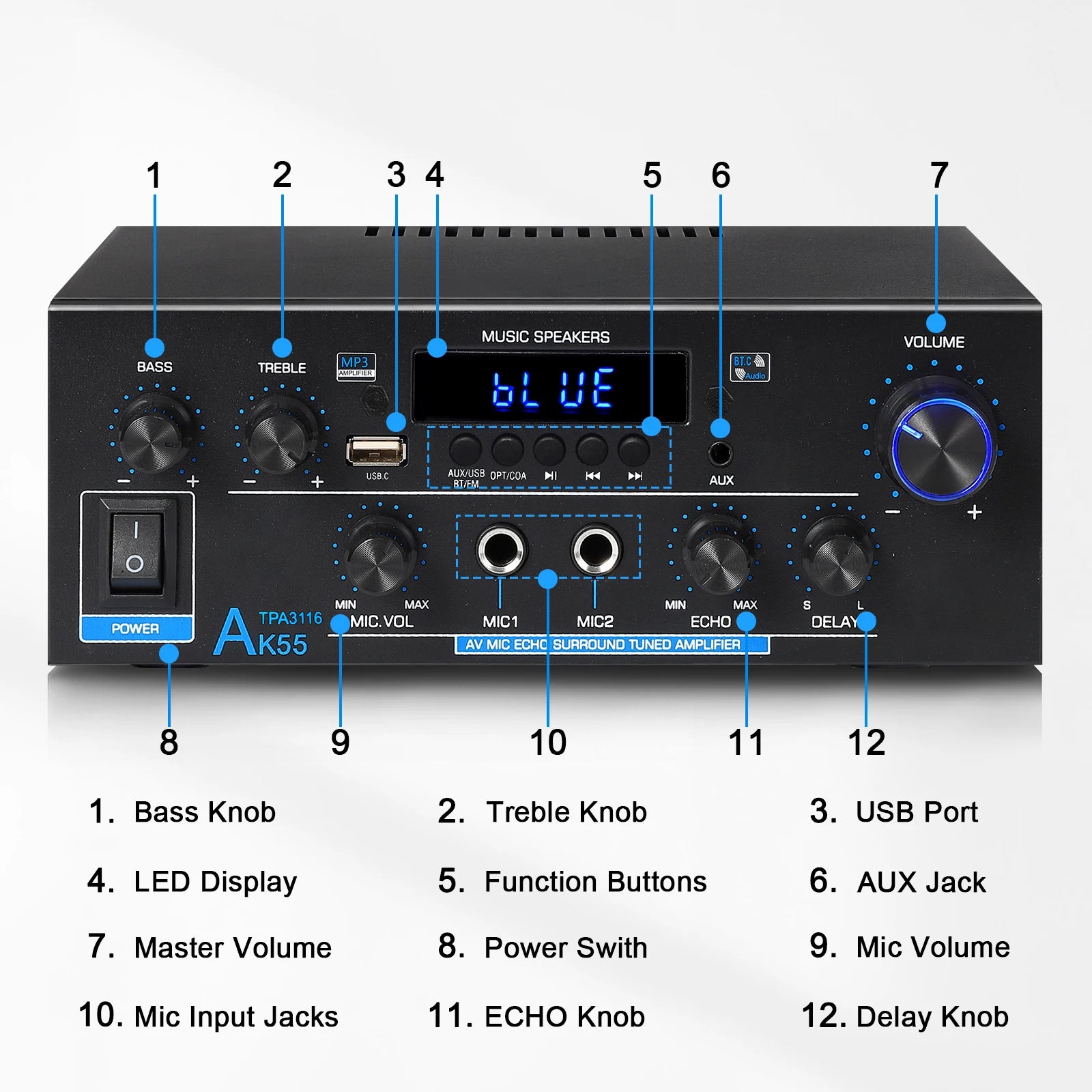 Woopker AK Series Digital Bluetooth Amplifier