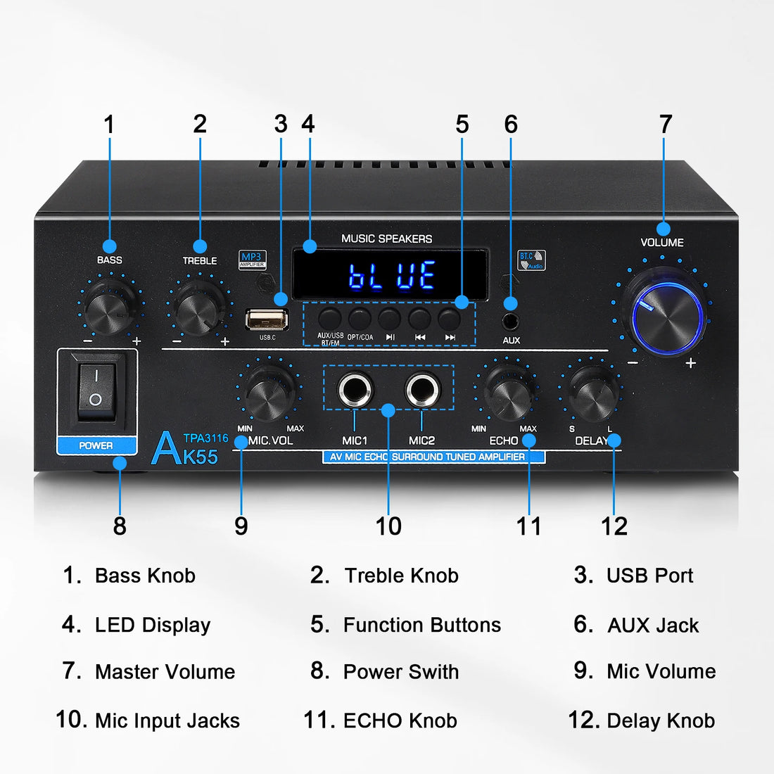 Woopker AK Series Digital Bluetooth Amplifier