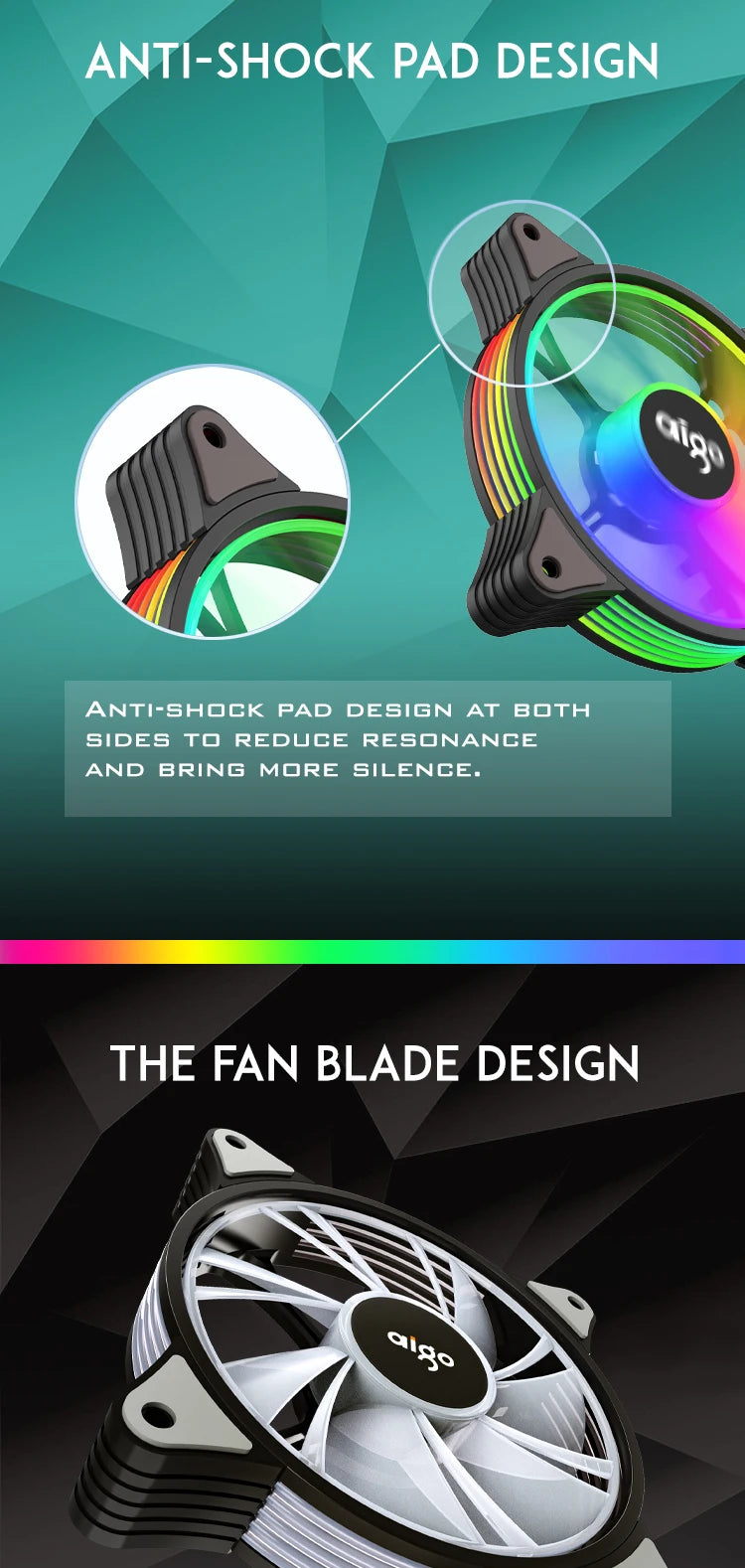 Aigo AR12 120mm ARGB PC Case Fan