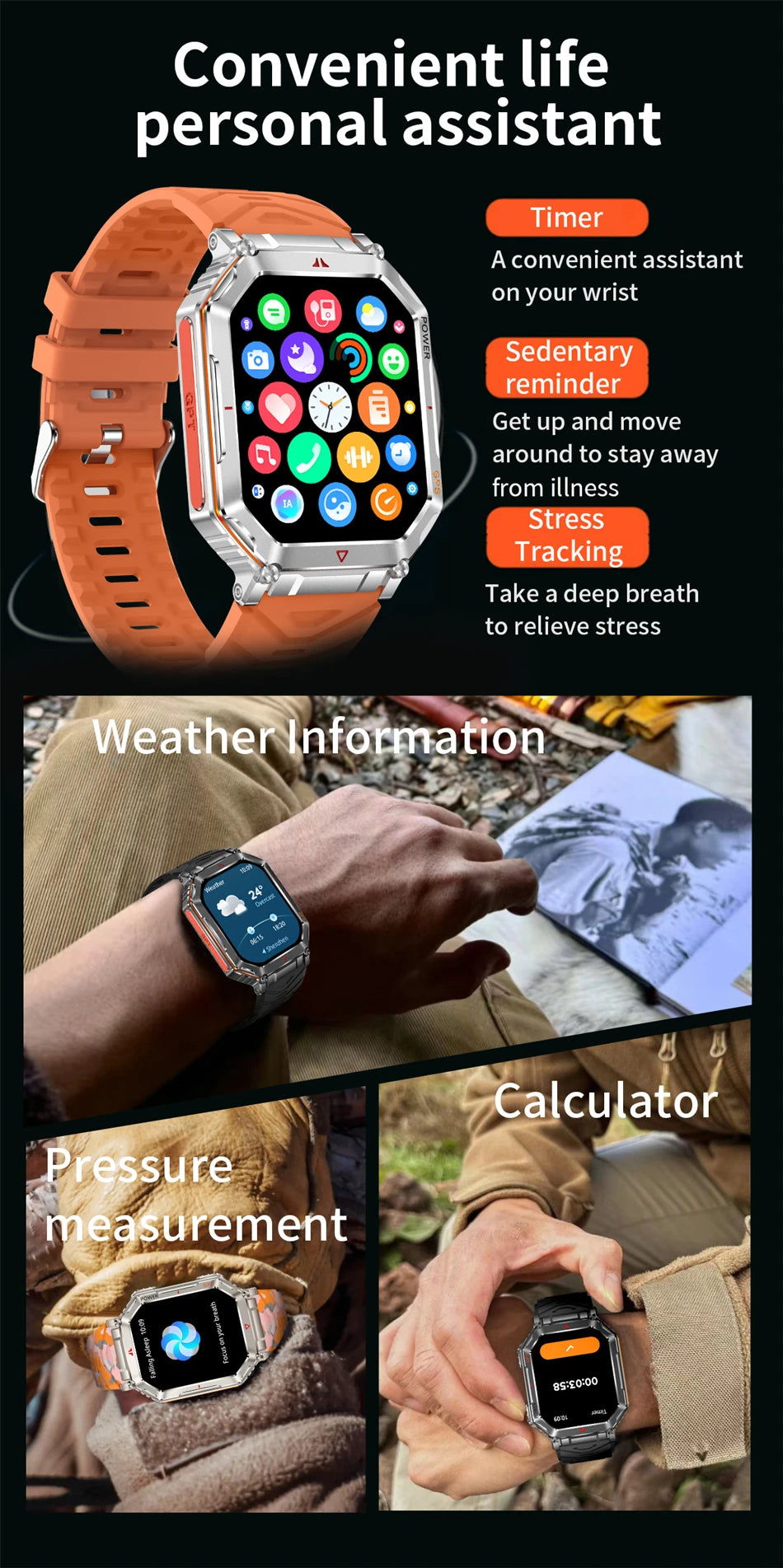 LIGE Men’s Outdoor Smart Watch