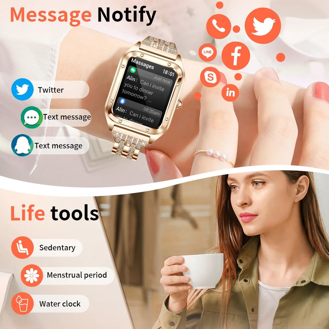 LIGE Women’s Smart Watch – Fashion Bracelet