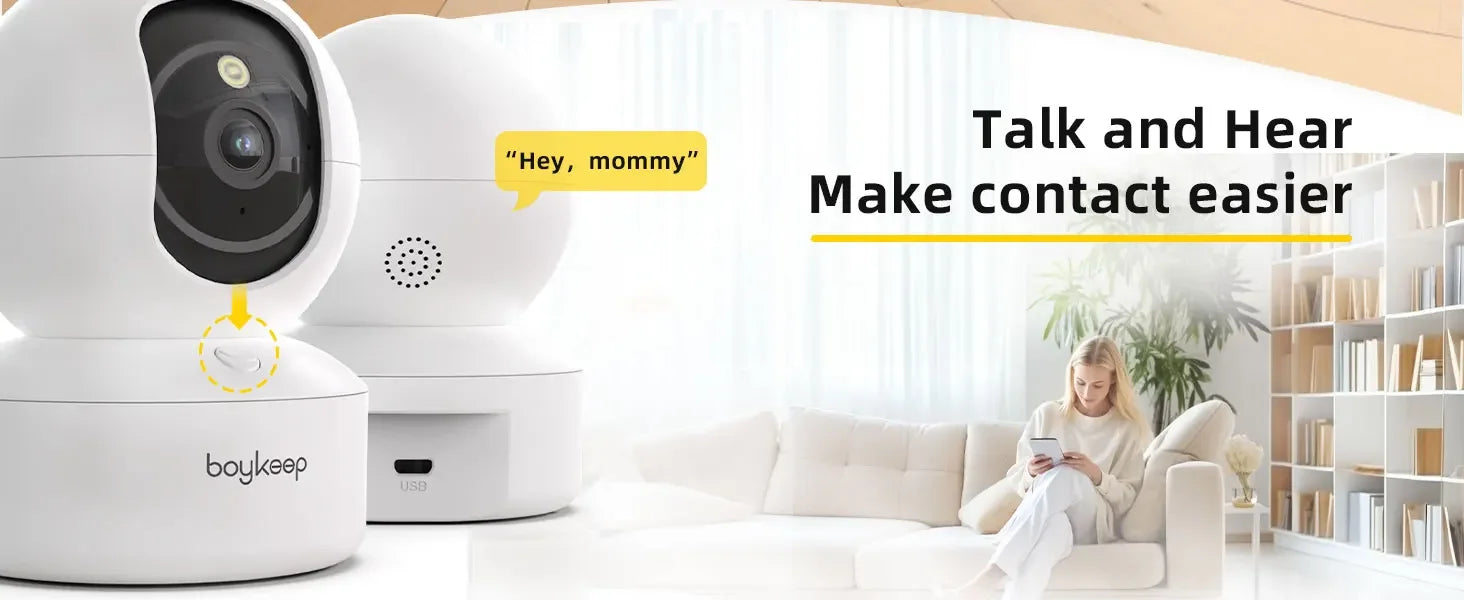 BoyKeep K30 Smart Camera 2K WiFi Indoor Security Camera